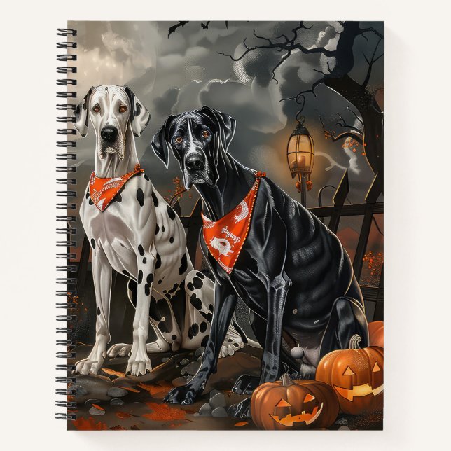 Great Dane Halloween Spooky Notebook (Front)