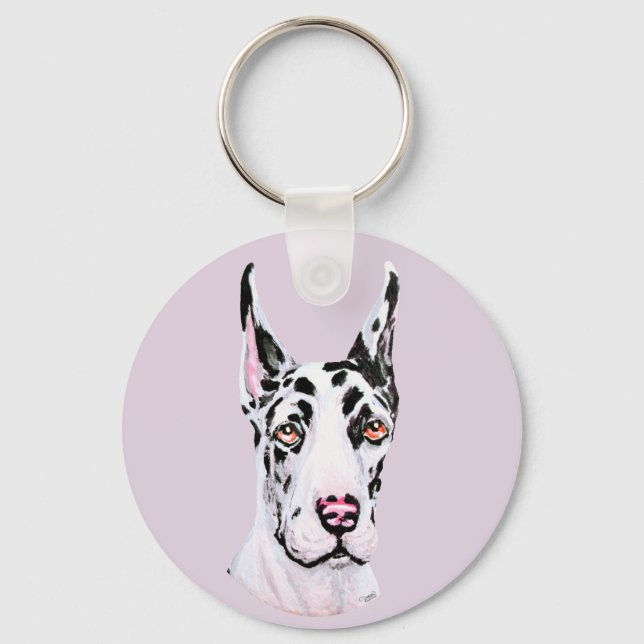 Great Dane Harle Cropped Pup Key Ring (Front)