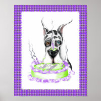 Great Dane Harlequin Birthday Cake