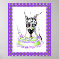 Great Dane Harlequin Birthday Cake