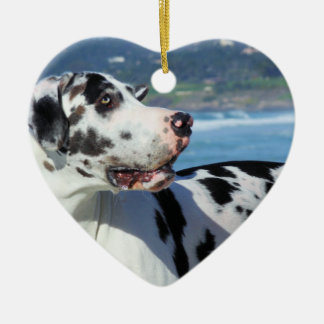 Great Dane - Harlequin - Bogey Ceramic Tree Decoration