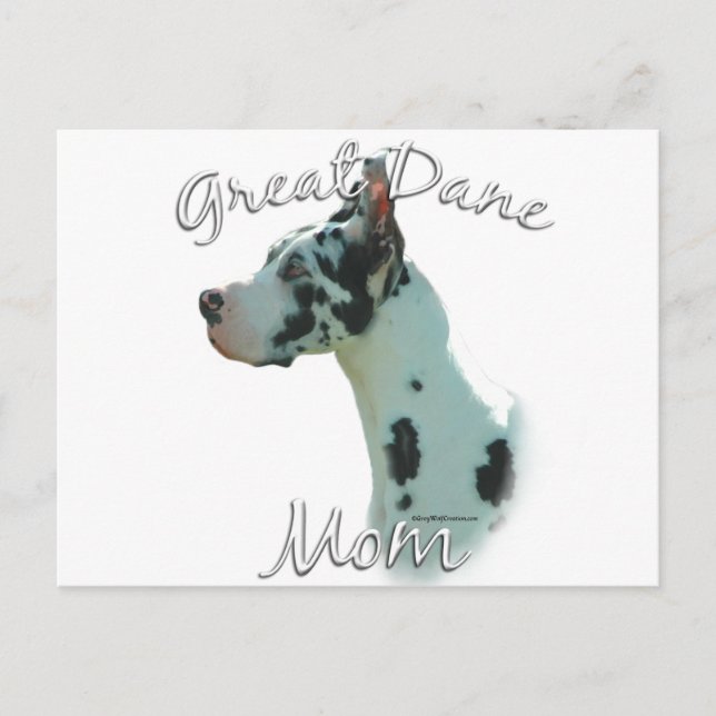Great Dane (harlequin) Mum 2 Postcard (Front)