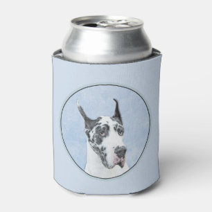 Great Dane (Harlequin) Painting - Original Dog Art Can Cooler