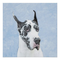 Great Dane (Harlequin) Painting - Original Dog Art