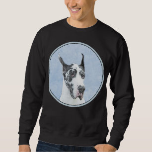 Great Dane (Harlequin) Painting - Original Dog Art Sweatshirt