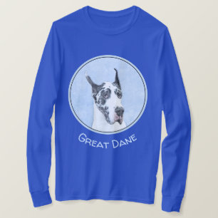 Great Dane (Harlequin) Painting - Original Dog Art T-Shirt