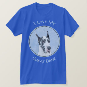 Great Dane (Harlequin) Painting - Original Dog Art T-Shirt