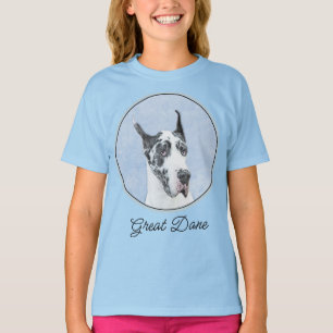 Great Dane (Harlequin) Painting - Original Dog Art T-Shirt