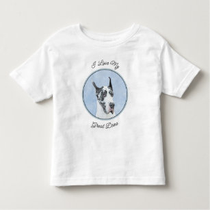 Great Dane (Harlequin) Painting - Original Dog Art Toddler T-Shirt