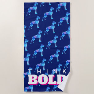 Great Dane Head Beach Towel