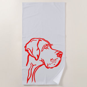 Great Dane Head Beach Towel