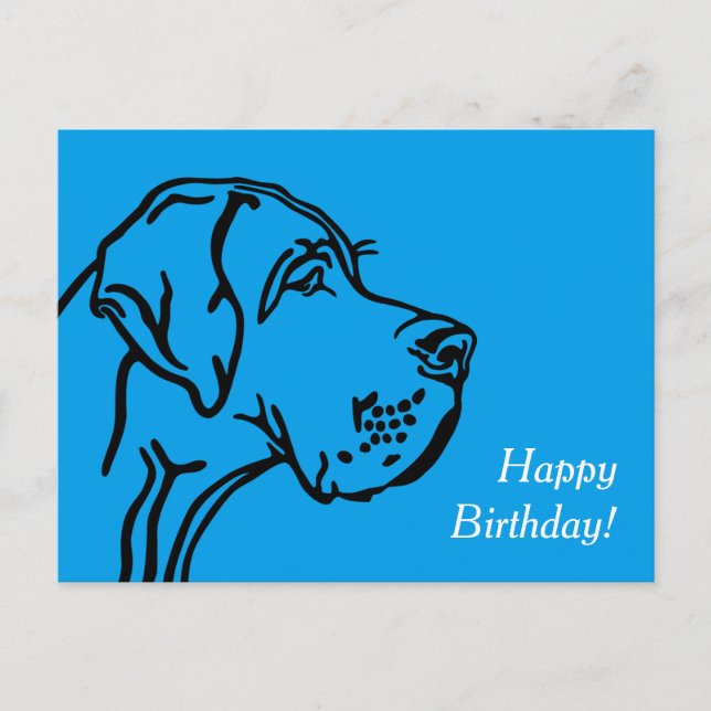 Great Dane Head drawing Postcard (Front)