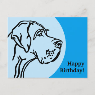 Great Dane Head drawing Postcard