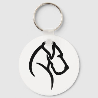 Great Dane Head Pet Tag Key Ring