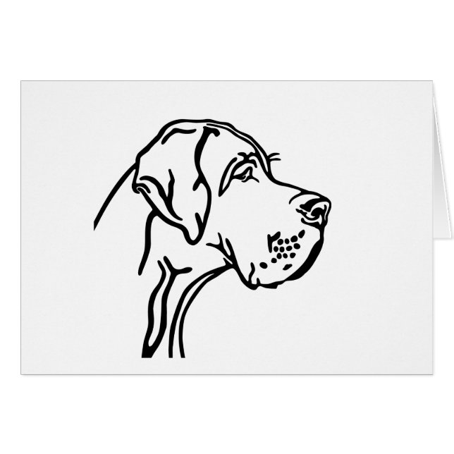 Great Dane Head Silhouette – Modern Line Art for D (Front Horizontal)