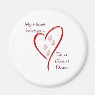 Great Dane Heart Belongs Magnet