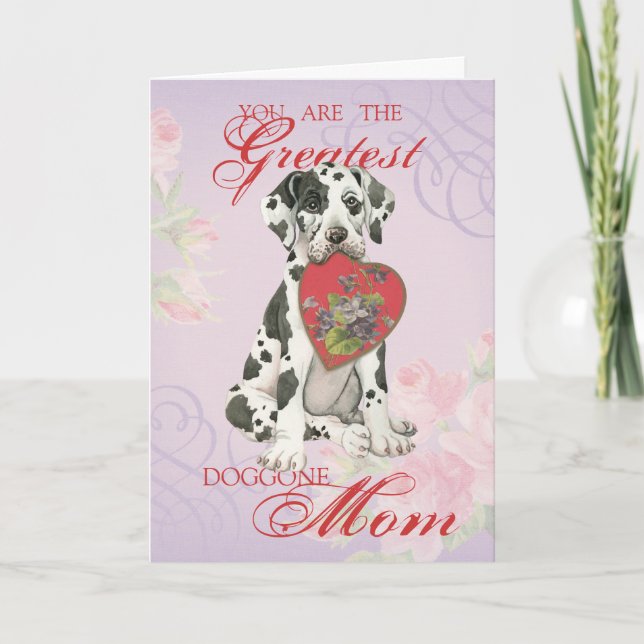 Great Dane Heart Mum Card (Front)