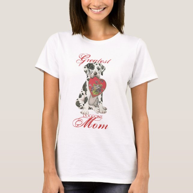 Great Dane Heart Mum T-Shirt (Front)