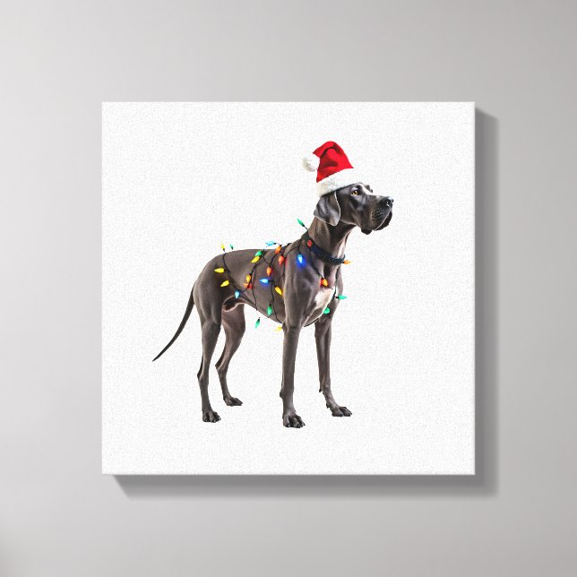 Great Dane Holiday Christmas Light  (1) Canvas Print (Front)