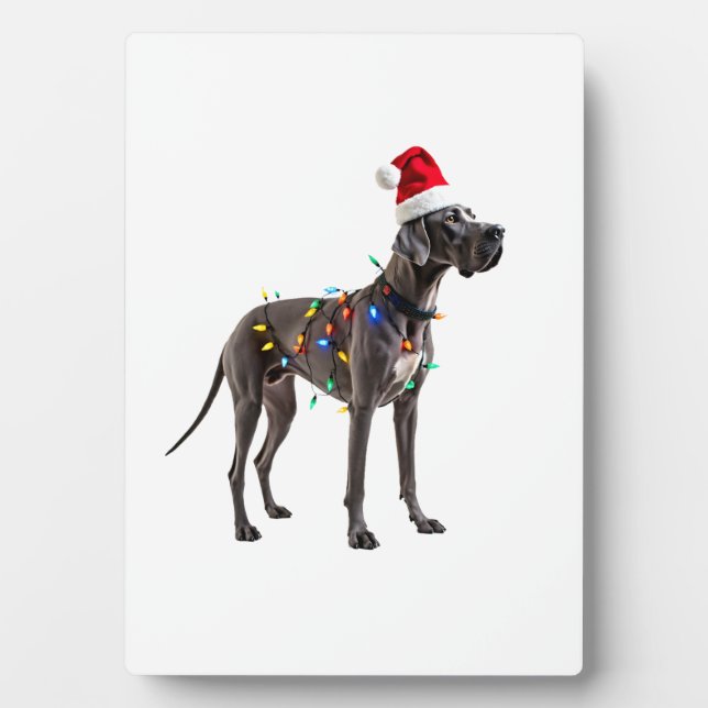 Great Dane Holiday Christmas Light  (1) Plaque (Front)