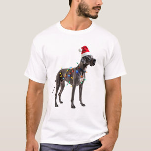 Great Dane Holiday Christmas Light  (1) T-Shirt