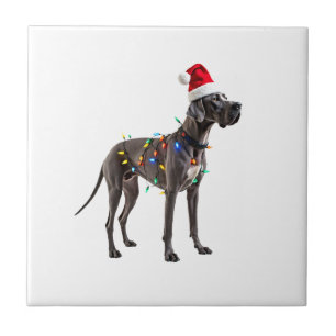 Great Dane Holiday Christmas Light (1) Tile