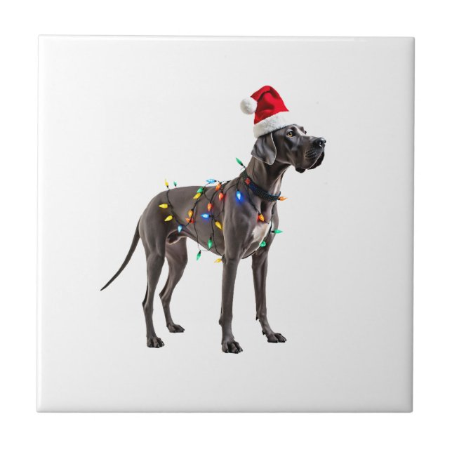 Great Dane Holiday Christmas Light  (1) Tile (Front)