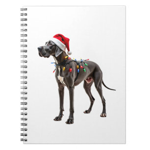 Great Dane Holiday Christmas Light (2) Notebook