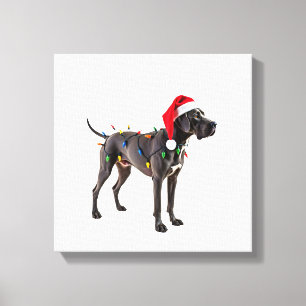 Great Dane Holiday Christmas Light (4) Canvas Print