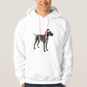 Great Dane Holiday Christmas Light (4) Hoodie