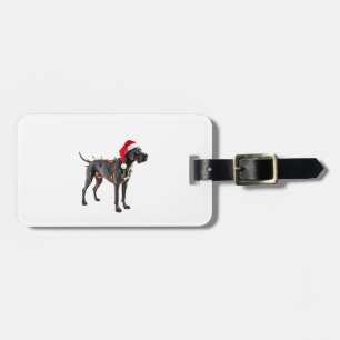 Great Dane Holiday Christmas Light (4) Luggage Tag