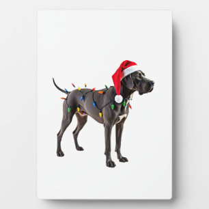 Great Dane Holiday Christmas Light (4) Plaque