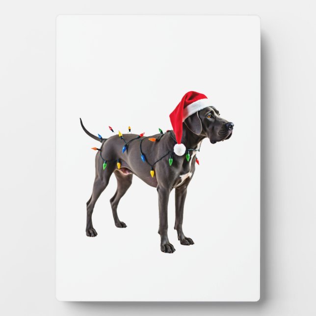 Great Dane Holiday Christmas Light  (4) Plaque (Front)
