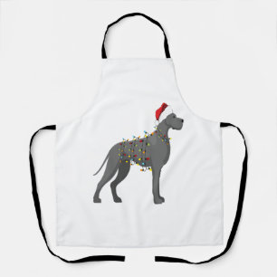 Great Dane Holiday Christmas Light  Apron