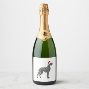 Great Dane Holiday Christmas Light  Sparkling Wine Label