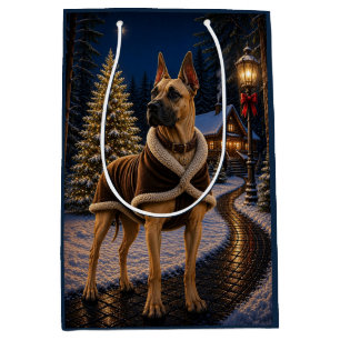 Great Dane Holiday Medium Gift Bag