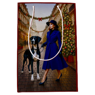 Great Dane Holiday  Medium Gift Bag