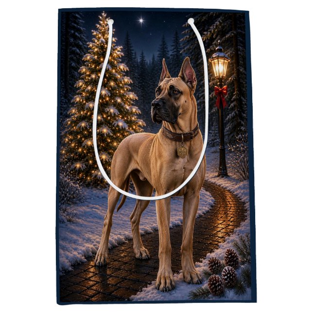 Great Dane Holiday  Medium Gift Bag (Front)