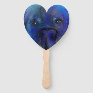 Great Dane in blue Hand Fan