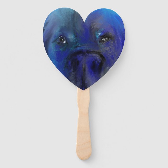 Great Dane in blue Hand Fan (Front)
