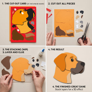 Great Dane In Your Hands DIY Paper Craft Card