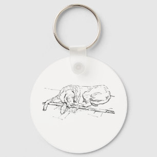 Great Dane, Ink Dog Illustration Key Ring