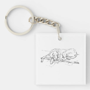 Great Dane, Ink Dog Illustration Key Ring