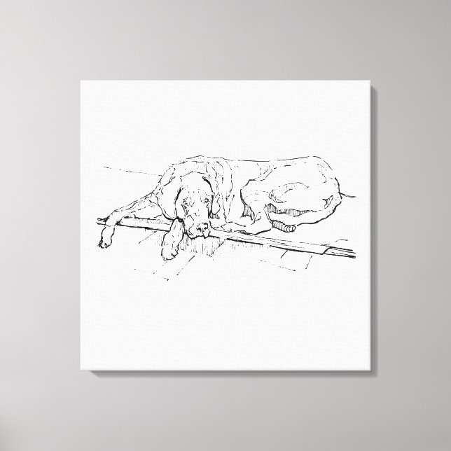 Great Dane Ink Wall Art  Minimalist  Line Drawing (Front)