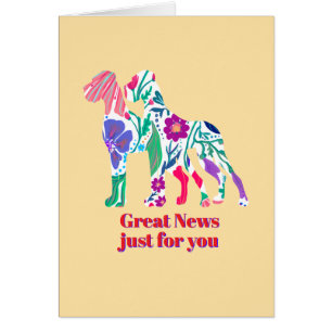 Great Dane Invitations pink floral