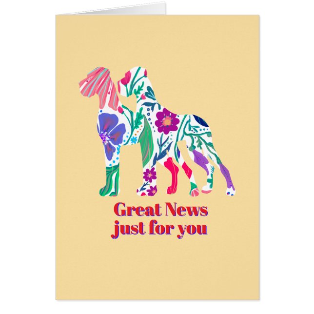 Great Dane Invitations pink floral (Front)