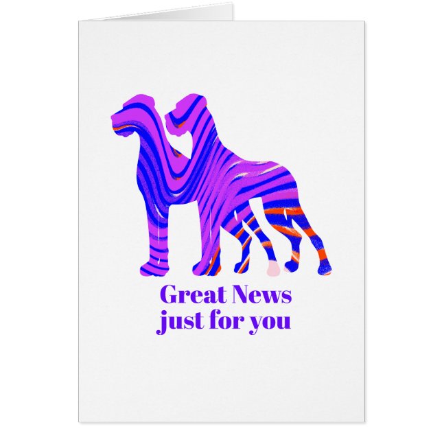 Great Dane Invitations pink yellow (Front)