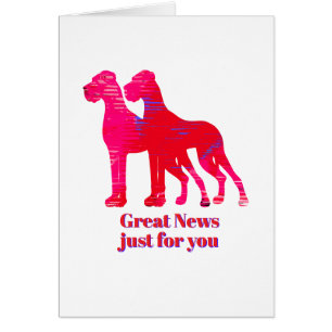 Great Dane Invitations pink yellow