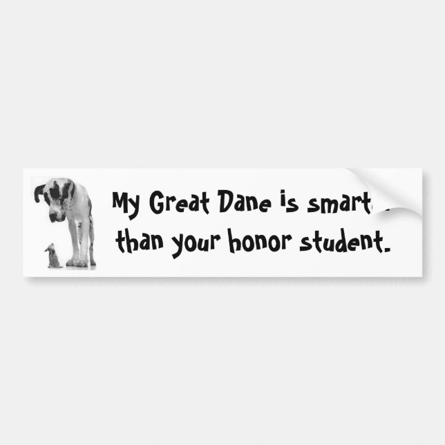 Great Dane is smarter bumper sticker (Front)