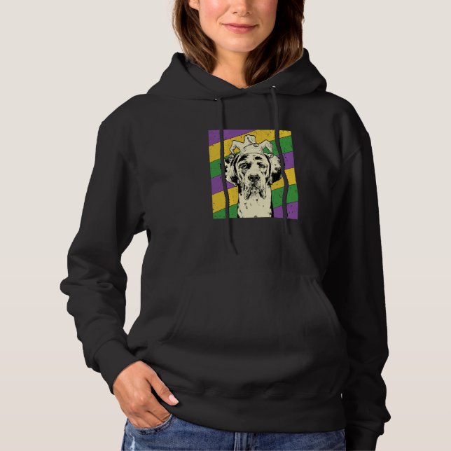 Great Dane Jester Mardi Gras Dog Mom or Dad  1 Hoodie (Front)